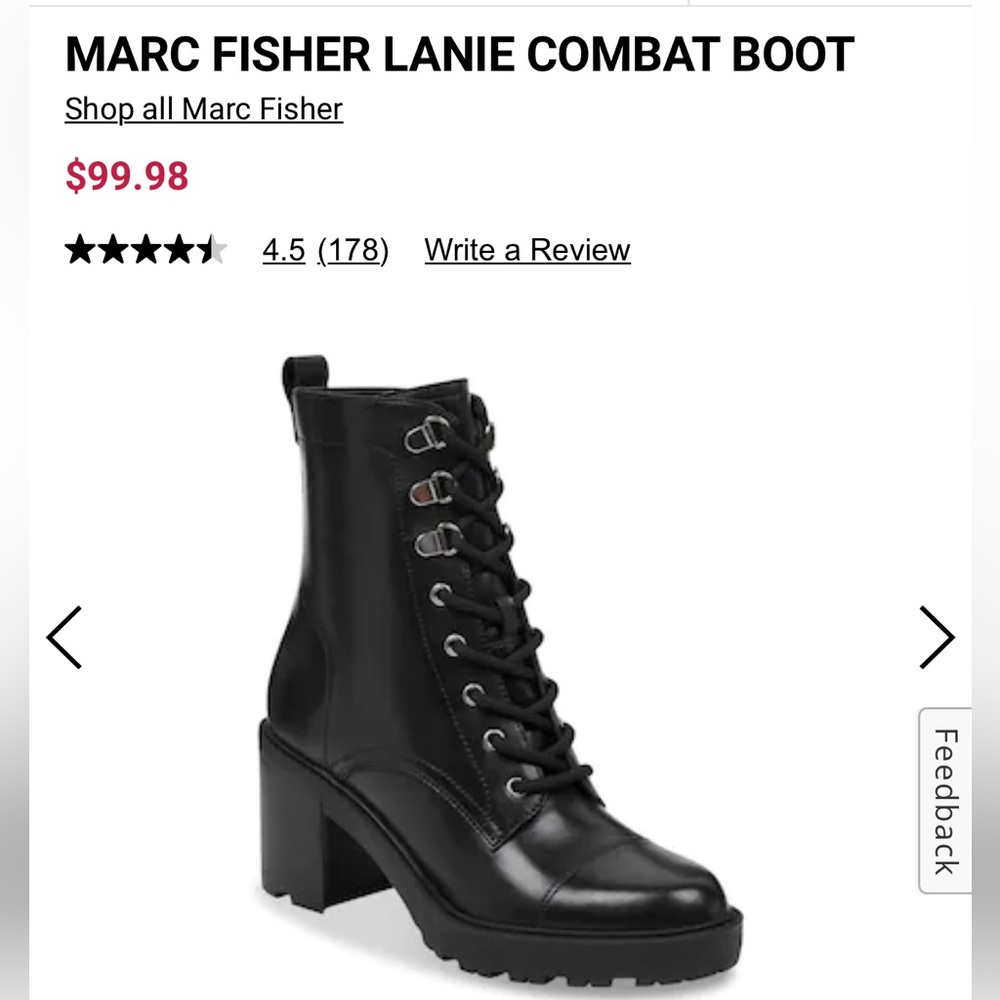Marc Fisher Lanie Combat Boot - Black - image 8
